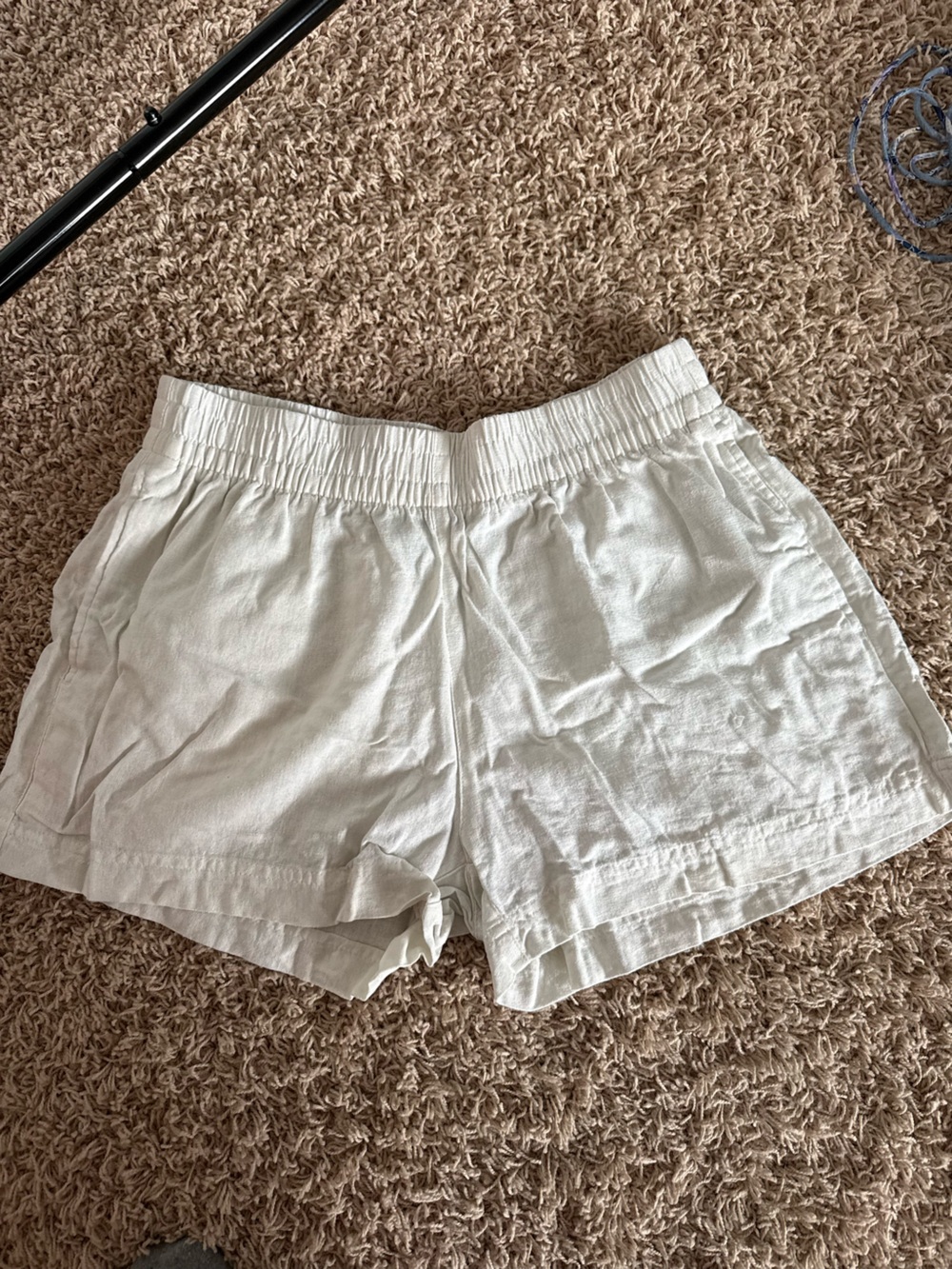 Old Navy White High-Waist Linen-Blend Relaxed Shorts